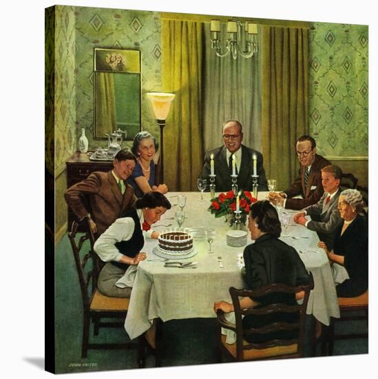 "Family Birthday Party", March 15, 1952-John Falter-Stretched Canvas