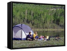 Family Camping-null-Framed Stretched Canvas