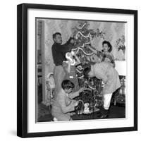 Family, Christmas, 1950,-Anthony Butera-Framed Photographic Print