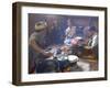 Family Cooking in Kitchen at Home, Village of Pattap Poap Near Inle Lake, Shan State, Myanmar-Eitan Simanor-Framed Photographic Print