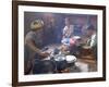 Family Cooking in Kitchen at Home, Village of Pattap Poap Near Inle Lake, Shan State, Myanmar-Eitan Simanor-Framed Photographic Print