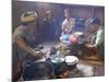 Family Cooking in Kitchen at Home, Village of Pattap Poap Near Inle Lake, Shan State, Myanmar-Eitan Simanor-Mounted Photographic Print