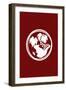 Family Crest Style Burgundy-Ikuko Kowada-Framed Premium Giclee Print