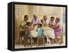 Family Dinner-Dianne Dengel-Framed Stretched Canvas