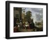 Family During an Outdoor Meal-Jan Steen-Framed Giclee Print