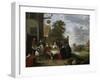 Family During an Outdoor Meal-Jan Steen-Framed Giclee Print