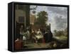 Family During an Outdoor Meal-Jan Steen-Framed Stretched Canvas