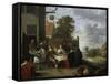 Family During an Outdoor Meal-Jan Steen-Framed Stretched Canvas