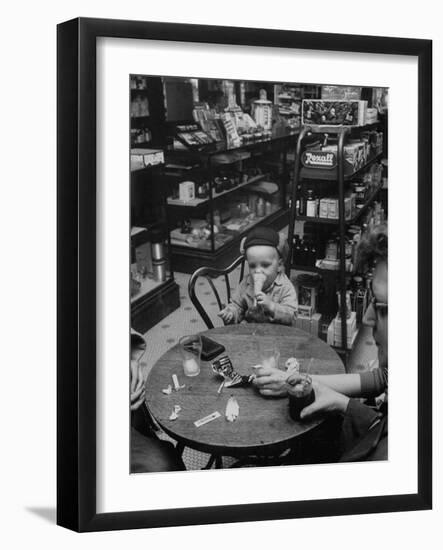 Family Eating at a Local Drugstore-null-Framed Photographic Print