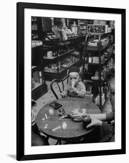 Family Eating at a Local Drugstore-null-Framed Photographic Print