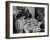 Family Eating at Dinner Table-John Dominis-Framed Photographic Print