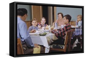Family Eating at the Dinner Table-William P. Gottlieb-Framed Stretched Canvas
