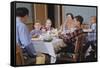 Family Eating at the Dinner Table-William P. Gottlieb-Framed Stretched Canvas