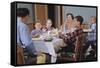 Family Eating at the Dinner Table-William P. Gottlieb-Framed Stretched Canvas