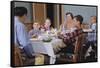 Family Eating at the Dinner Table-William P. Gottlieb-Framed Stretched Canvas