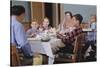 Family Eating at the Dinner Table-William P. Gottlieb-Stretched Canvas