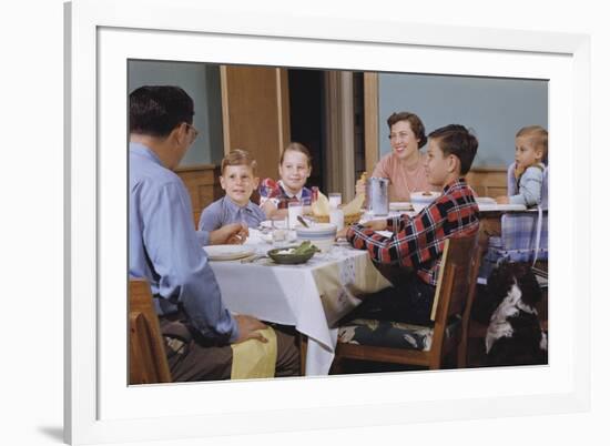 Family Eating at the Dinner Table-William P. Gottlieb-Framed Photographic Print