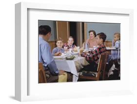 Family Eating at the Dinner Table-William P. Gottlieb-Framed Photographic Print