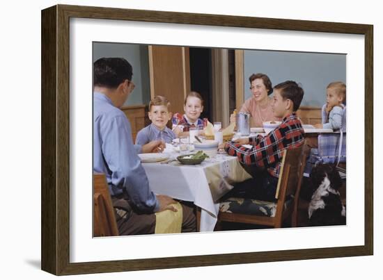 Family Eating at the Dinner Table-William P. Gottlieb-Framed Photographic Print