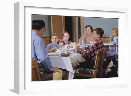 Family Eating at the Dinner Table-William P. Gottlieb-Framed Photographic Print