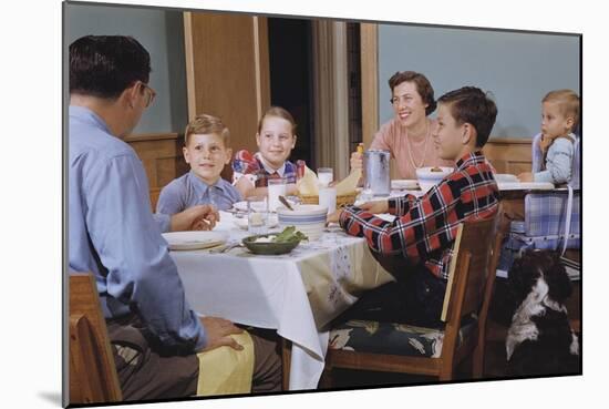 Family Eating at the Dinner Table-William P. Gottlieb-Mounted Photographic Print