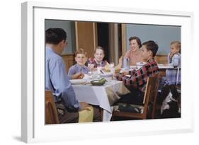 Family Eating at the Dinner Table-William P. Gottlieb-Framed Photographic Print