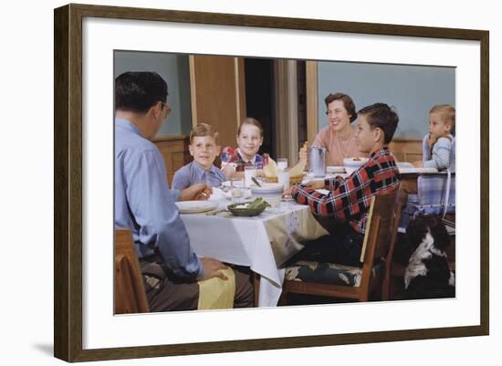 Family Eating at the Dinner Table-William P. Gottlieb-Framed Photographic Print