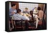 Family Eating Together at Dinner Table-William P. Gottlieb-Framed Stretched Canvas