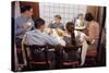 Family Eating Together at Dinner Table-William P. Gottlieb-Stretched Canvas