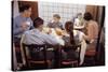 Family Eating Together at Dinner Table-William P. Gottlieb-Stretched Canvas