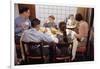 Family Eating Together at Dinner Table-William P. Gottlieb-Framed Photographic Print