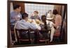 Family Eating Together at Dinner Table-William P. Gottlieb-Framed Photographic Print