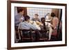 Family Eating Together at Dinner Table-William P. Gottlieb-Framed Photographic Print