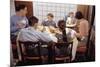 Family Eating Together at Dinner Table-William P. Gottlieb-Mounted Photographic Print