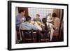 Family Eating Together at Dinner Table-William P. Gottlieb-Framed Photographic Print