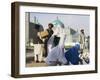 Family Feeding the Famous White Pigeons, Mazar-I-Sharif, Afghanistan-Jane Sweeney-Framed Photographic Print