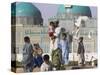 Family Feeding the Famous White Pigeons, Shrine of Hazrat Ali, Mazar-I-Sharif, Afghanistan-Jane Sweeney-Stretched Canvas