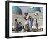 Family Feeding the Famous White Pigeons, Shrine of Hazrat Ali, Mazar-I-Sharif, Afghanistan-Jane Sweeney-Framed Photographic Print