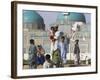 Family Feeding the Famous White Pigeons, Shrine of Hazrat Ali, Mazar-I-Sharif, Afghanistan-Jane Sweeney-Framed Photographic Print