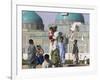 Family Feeding the Famous White Pigeons, Shrine of Hazrat Ali, Mazar-I-Sharif, Afghanistan-Jane Sweeney-Framed Photographic Print