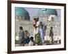 Family Feeding the Famous White Pigeons, Shrine of Hazrat Ali, Mazar-I-Sharif, Afghanistan-Jane Sweeney-Framed Photographic Print