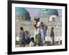 Family Feeding the Famous White Pigeons, Shrine of Hazrat Ali, Mazar-I-Sharif, Afghanistan-Jane Sweeney-Framed Photographic Print