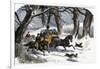 Family Going to a Christmas Party by Horse-Drawn Sleigh, England, 1850s-null-Framed Premium Giclee Print