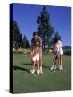 Family Golfing, Mt. Shasta, CA-Mark Gibson-Stretched Canvas