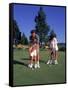 Family Golfing, Mt. Shasta, CA-Mark Gibson-Framed Stretched Canvas