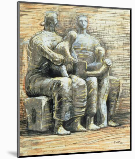 Family Group, 1944-Henry Spencer Moore-Mounted Premium Giclee Print