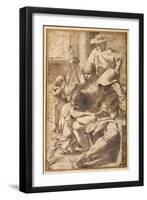 Family Group in an Interior-Pietro Faccini-Framed Giclee Print