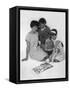 Family Group Looking at a Magazine, 1963-Michael Walters-Framed Stretched Canvas