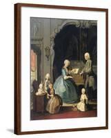 Family Group Near a Harpsichord, 1739-Cornelis Troost-Framed Giclee Print