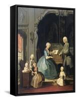 Family Group Near a Harpsichord, 1739-Cornelis Troost-Framed Stretched Canvas